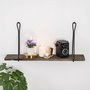 Hanah Home Amaryllis Estantería de Pared Negro y Nogal Oscuro